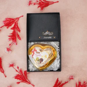 Customised Leather Wallet & Chocolate