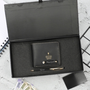 Customised Leather Wallet, Pen