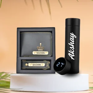 Customised Wallet, Keychain & Temprature Bottle