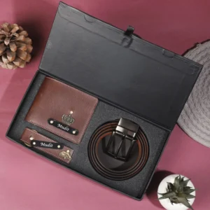 Customised Leather Wallet, Keychain & Belt